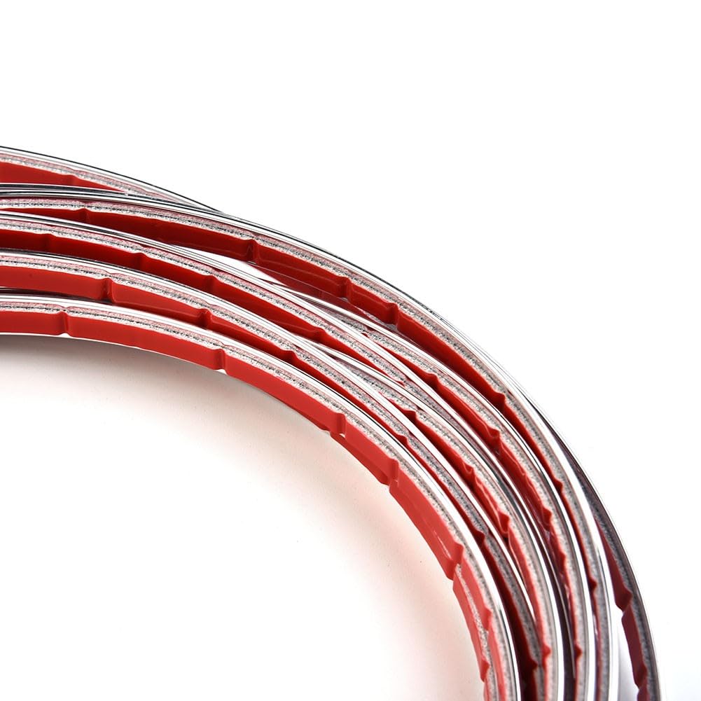 Striscia cromata per auto, 8 mm di larghezza x 5 m di lunghezza, in morbido PVC, per modanatura laterale della portiera, decorazione paraurti e protezione antigraffio, argento