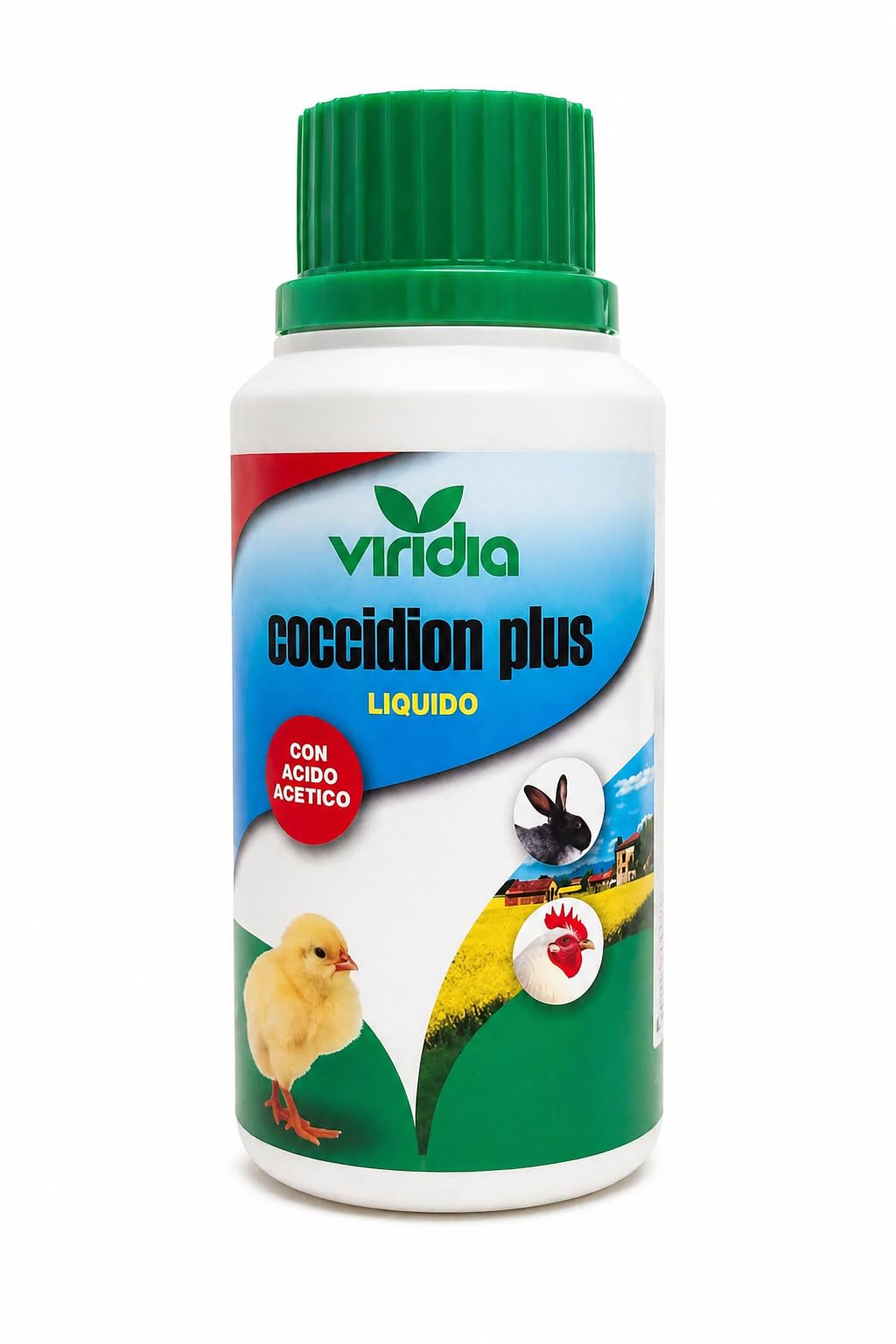 viridia Coccidion Plus Liquido 100 ml – Mangime Complementare per Volatili e Conigli, Supporto Intestinale con Acido Acetico, Equilibrio Intestinale, Facile da Diluire in Acqua da Bere