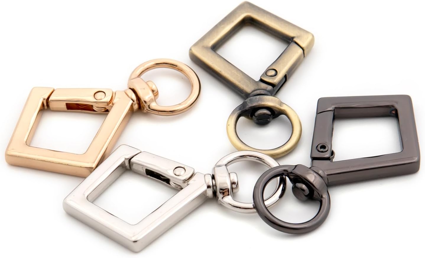 Diamond Snap Hooks, 10 PCS Heavy Duty Metal Push Gate Swivel Lobster Clasp Keychain Clip Purse Making Accessories (Gold) - Image 4