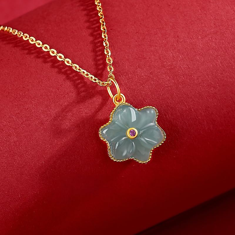 Collier avec Jade A véritable et pendentif chat pour la prospérité - 6
