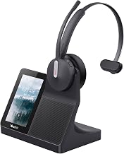 Yealink WH64 Workstation Mono Kabelloses DECT & Bluetooth Headset, Noise Cancelling Mikrofon, Touchscreen, Kompatibel mit Teams & IP-Telefonen, Freisprecheinrichtung für Büro und Homeoffice