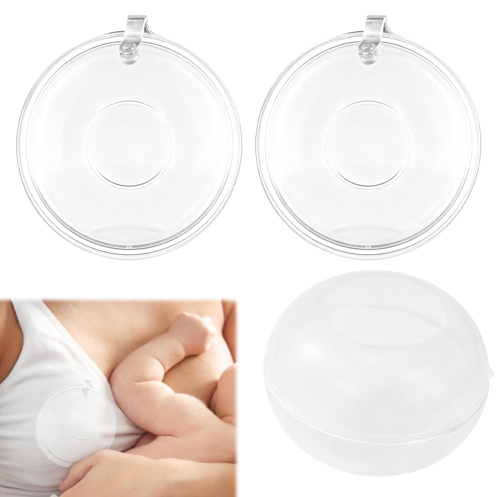Coupelle Recueil Lait Maternel, 3 pièces Recueil Lait Maternel, Récupérateur De Lait Allaitement, sans BPA Plus de Lait gaspillé ou de Coussinets d'allaitement gaspillés, boîte de Rangement