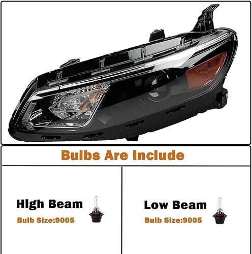 Miniatura 7 de JZ AUTO Compatible con faros delanteros Chevrolet Malibu 2016 2017 2018 con bombillas halógenas lado del conductor izquierdo