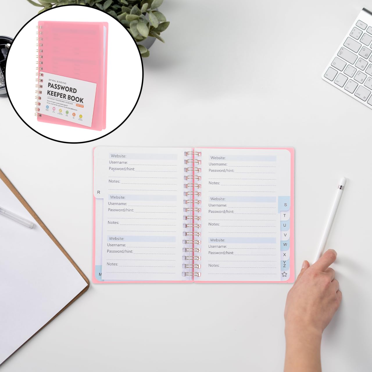GALPADA Carnet De Mots De Passe Avec Onglets Alphabétiques Petit Format A6 Organisateur Pratique Pour Gestion De Connexions Sites Web Et Carnet D'Adresses Portable Pour Bureau À Domicile