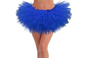 Women's 5 Layered Blue Tutus, Amazing Skirts for Halloween and 80s Parties