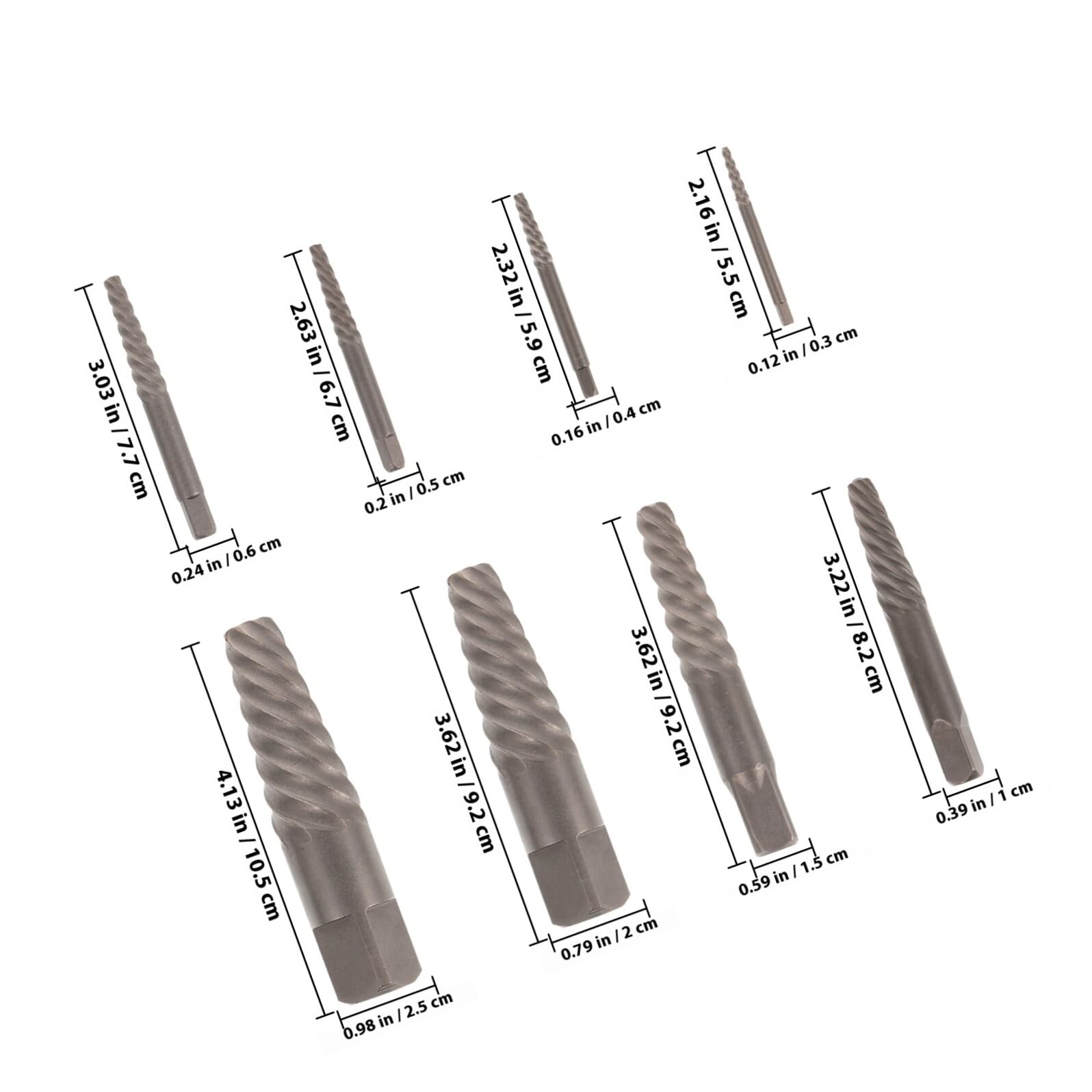 Estrattore per Viti Danneggiate Set per Facile Estrazione di Bulloni e Viti in Acciaio al Carbonio Plastica per Riparazioni Domestiche e Progetti Fai-da-te