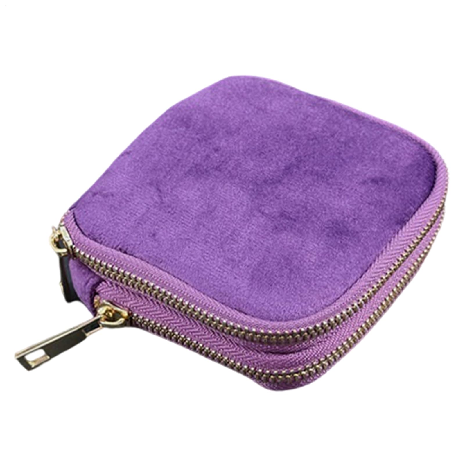 Estuche de joyas de viaje de terciopelo premium con costuras reforzadas y cremallera