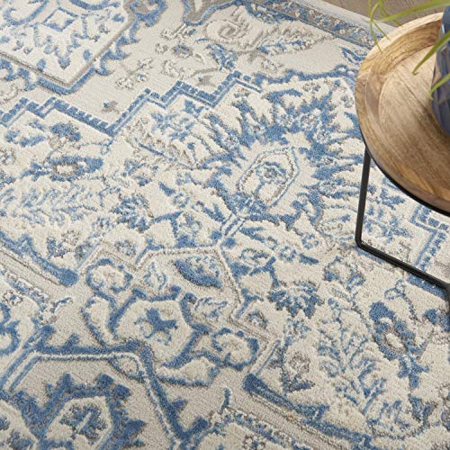 Nourison Home Elation Ivory Blue 5'3" x 7'3" Tapete Decorativo miniatura 3
