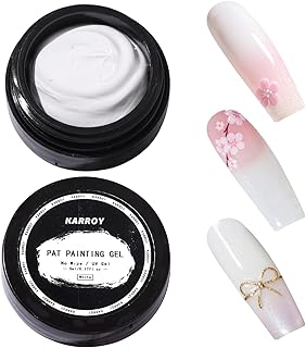Sponge Pat Paint Nail Gel, Blending Colors Ombre Nails Gradient Gel Nail Blush Blooming Aura Nails Drawing Stripper Floral Painting Nail Art, No Wipe, UV/LED Curing 5ml 1PC (White)