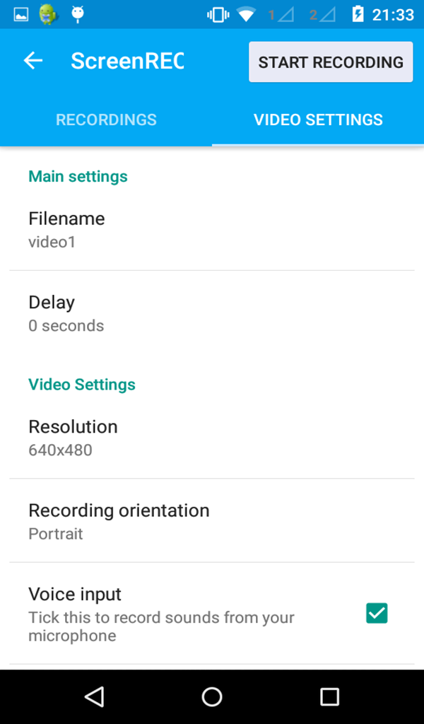 Simple Screen Recorder App on the Amazon Appstore