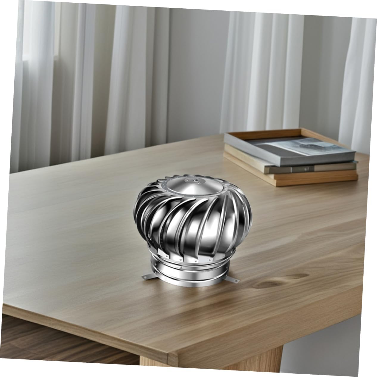 VILLCASE Non-Powered Hood Stainless Steel Roof Ventilation Chimney Flue Air Vent Rain Cap Rainproof Wind Cap Top