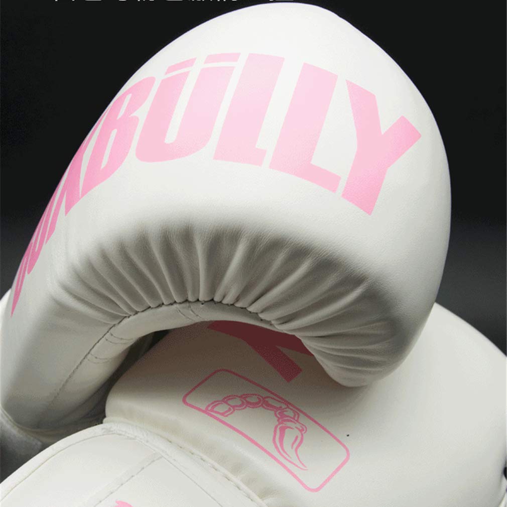 Professionista thai Guanti in pelle Guanti boxe formazione Sparring Guanti di perforazione del MMA pelle Infuso Gel Formazione Sparring Bende Muay Thai Combattere per donne degli uomini,Rosa,8oz