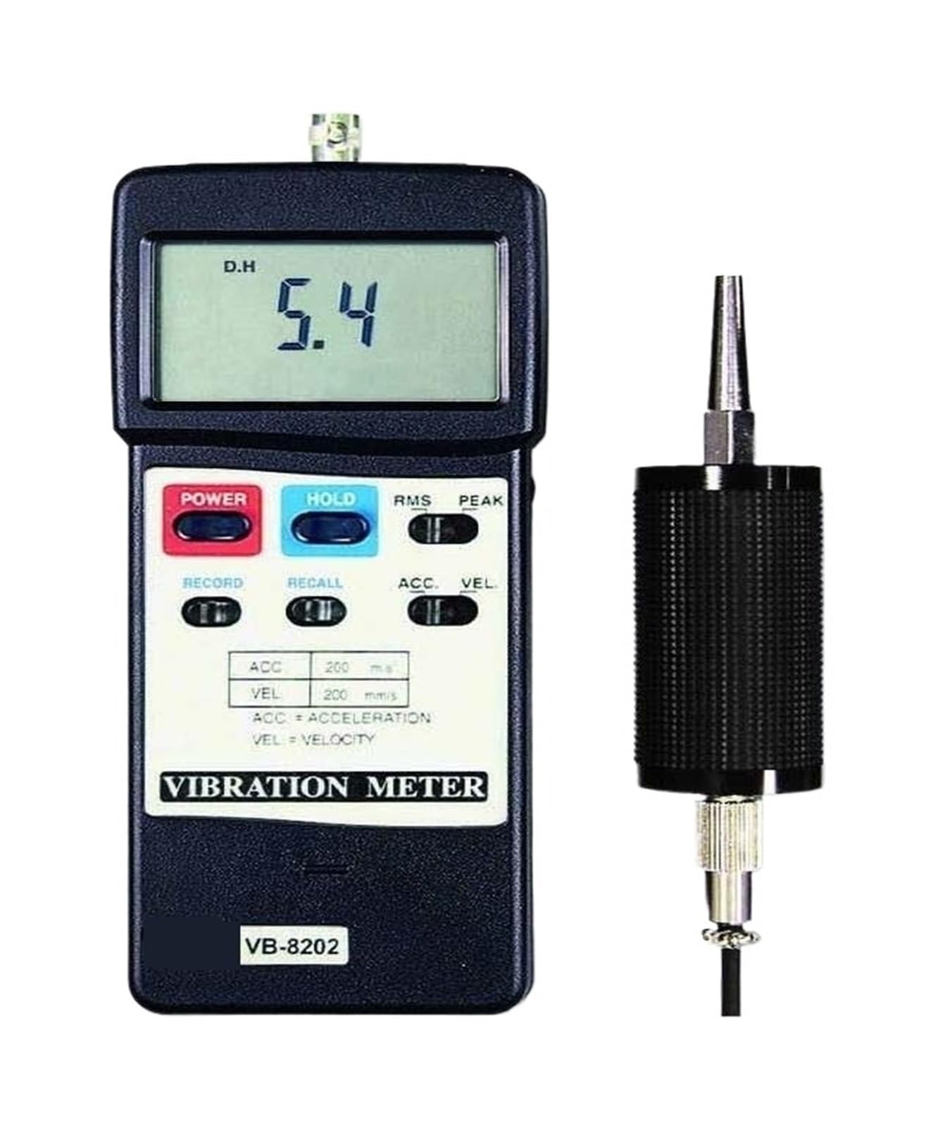 Vibrationsmesser, VB-8202 Schwingungsmesser Geschwindigkeit: 200 mm/s Beschleunigung: 200 m/s^2 Frequenz: 10 Hz–1 kHz