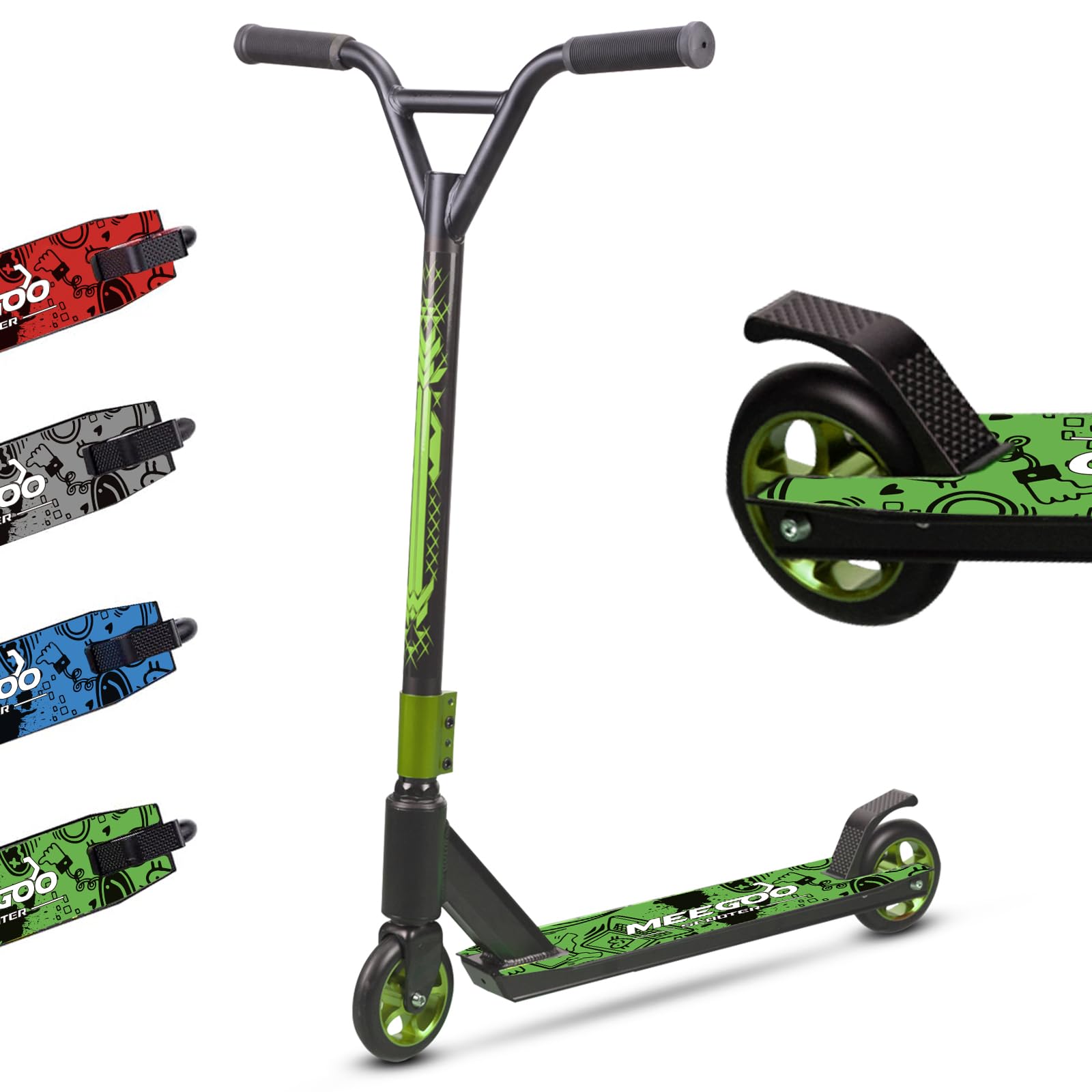 MEE GOO Patinete Pro Freestyle ABEC-10 de aleación ligera con rueda de aleación de aluminio, marco de hasta 100 kg para principiantes y avanzados, skatepark