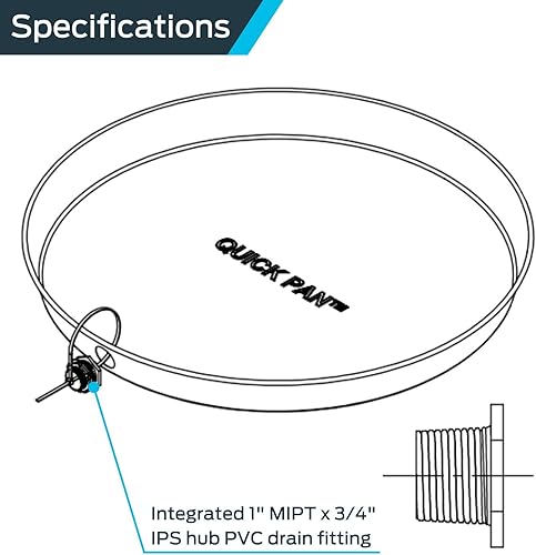 Miniatura 4 de Holdrite QP-30 - Calentador de agua de aluminio QuickPan con accesorio de drenaje de PVC de 1 pulgada, diámetro de 30 pulgadas