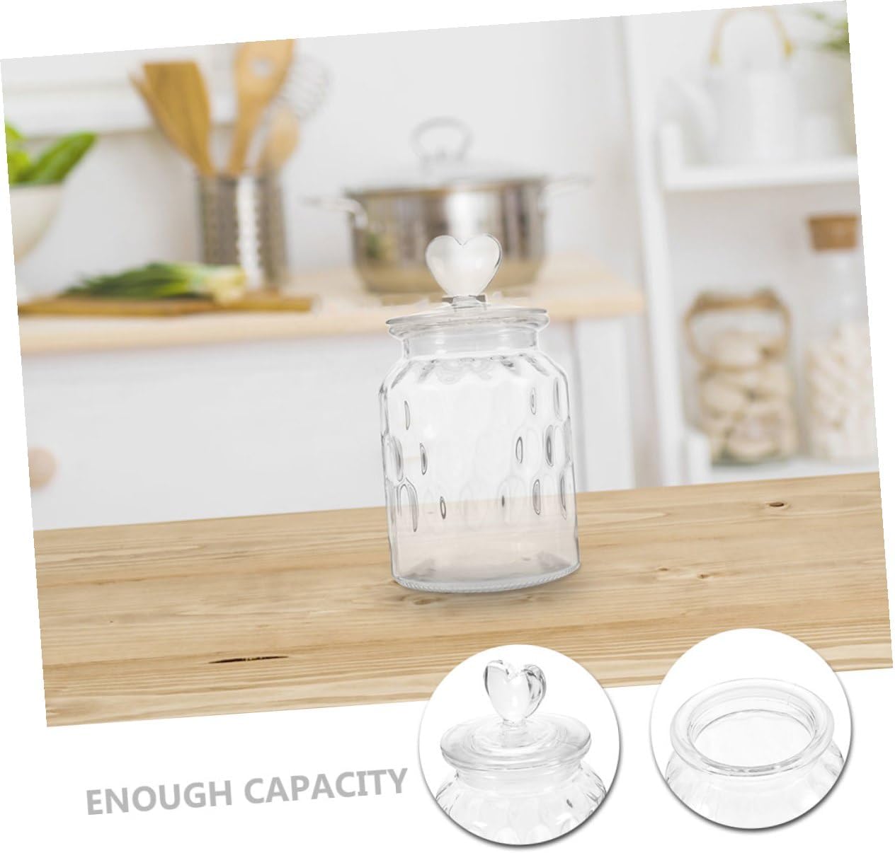 Glass Storage Jar and Airtight Tea Canister with Sealing Lid, Medium Glass Food Container for Cereals, Coffee Beans, Sugar – 2pcs Set for Kitchen Pantry Organization