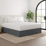 Averest Luxury Hotel Collection Elephant Grey Bed Skirt Cal King Size - 15 Inch Tailored Drop - Premium Microfiber Easy Fit Dust Ruffle Bed Skirt - Wrinkle & Stain Resistant
