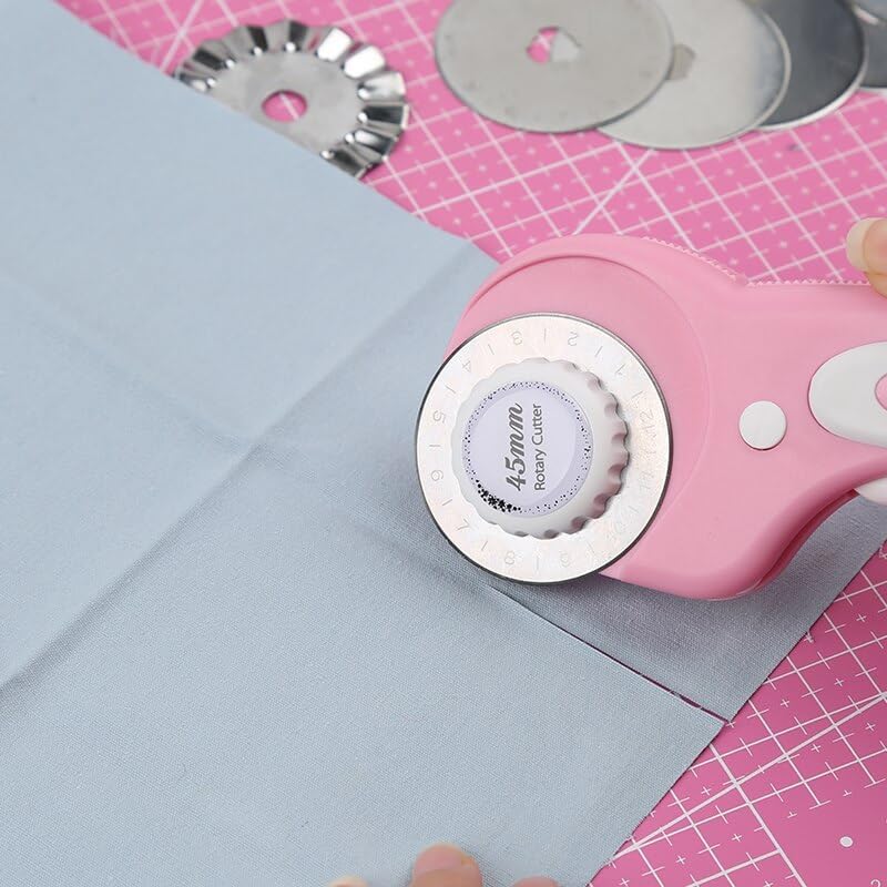 Fenrry 6Colors 45mm Rotary Cutter Leather Cutting Tool Fabric Cutter Circular Blade DIY Patchwork Leather Craft Tools Practical - (Color: Blue)