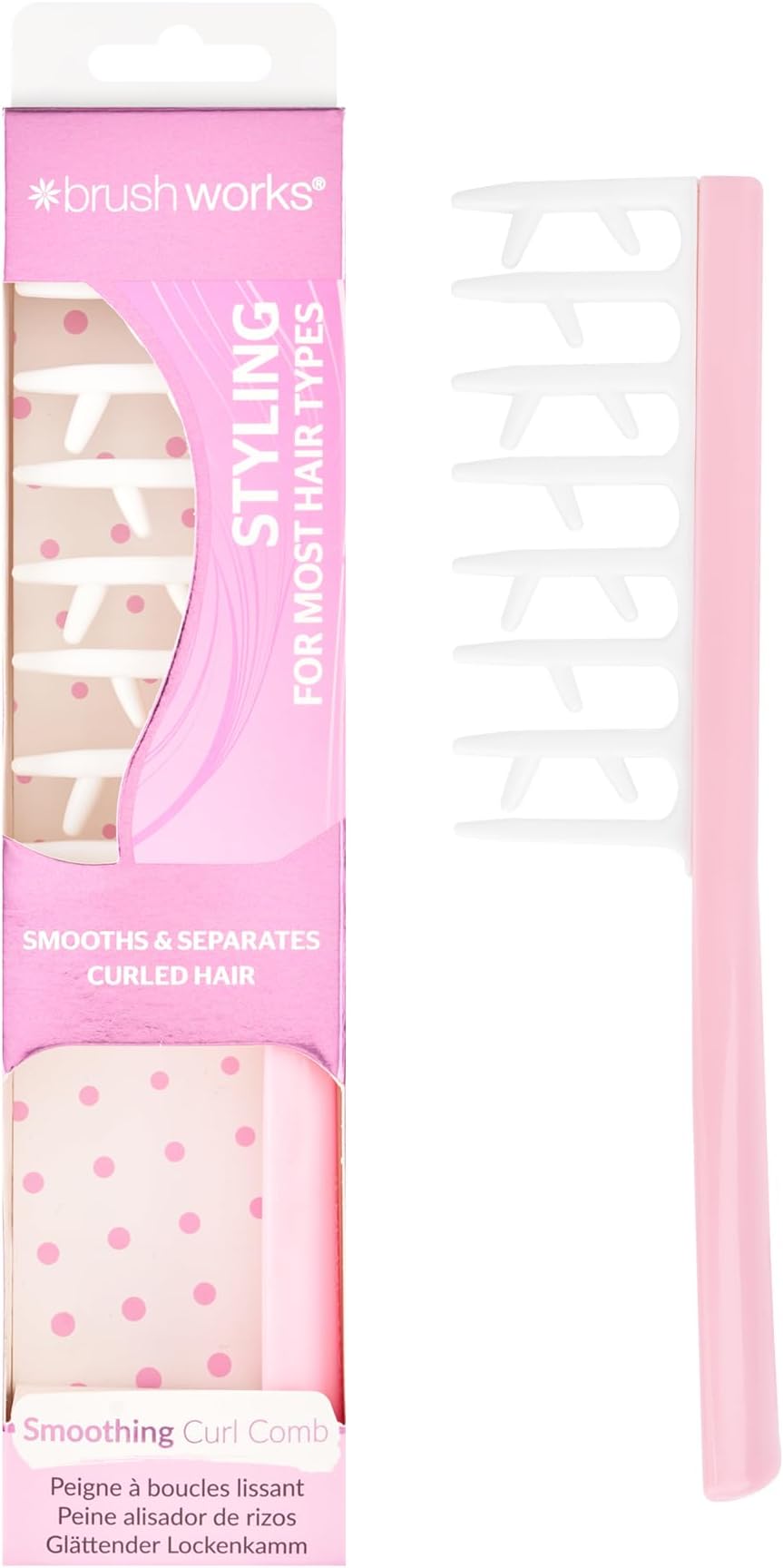 Brushworks Smoothing Curl Comb โ Wide Tooth Comb