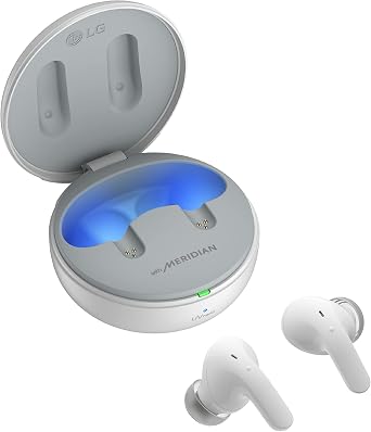 LG Tone Free T60Q - Hybrid Active Noise Cancelling True Wireless Bluetooth Uvnano+ Earbuds