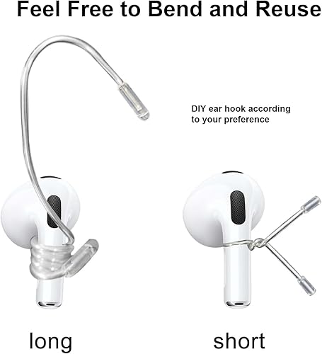 Miniatura 3 de Ganchos para los oídos compatibles con AirPods y auriculares intrauditivos con vástagos, seguros y cómodos para evitar caídas, ajustes incómodos,