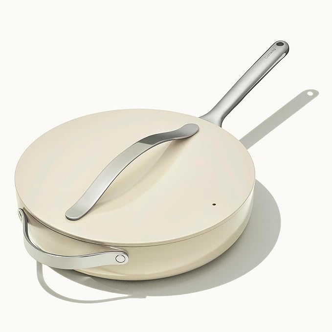Caraway Nonstick Ceramic Sauté Pan with Lid (4.5 qt, 12")