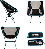 BASK Cadeira Dobrável Ultralight de Alumínio – 1 kg, Compacta 37×13 cm, 150 kg de Capacidade, Portátil para Camping, Praia e Trilhas