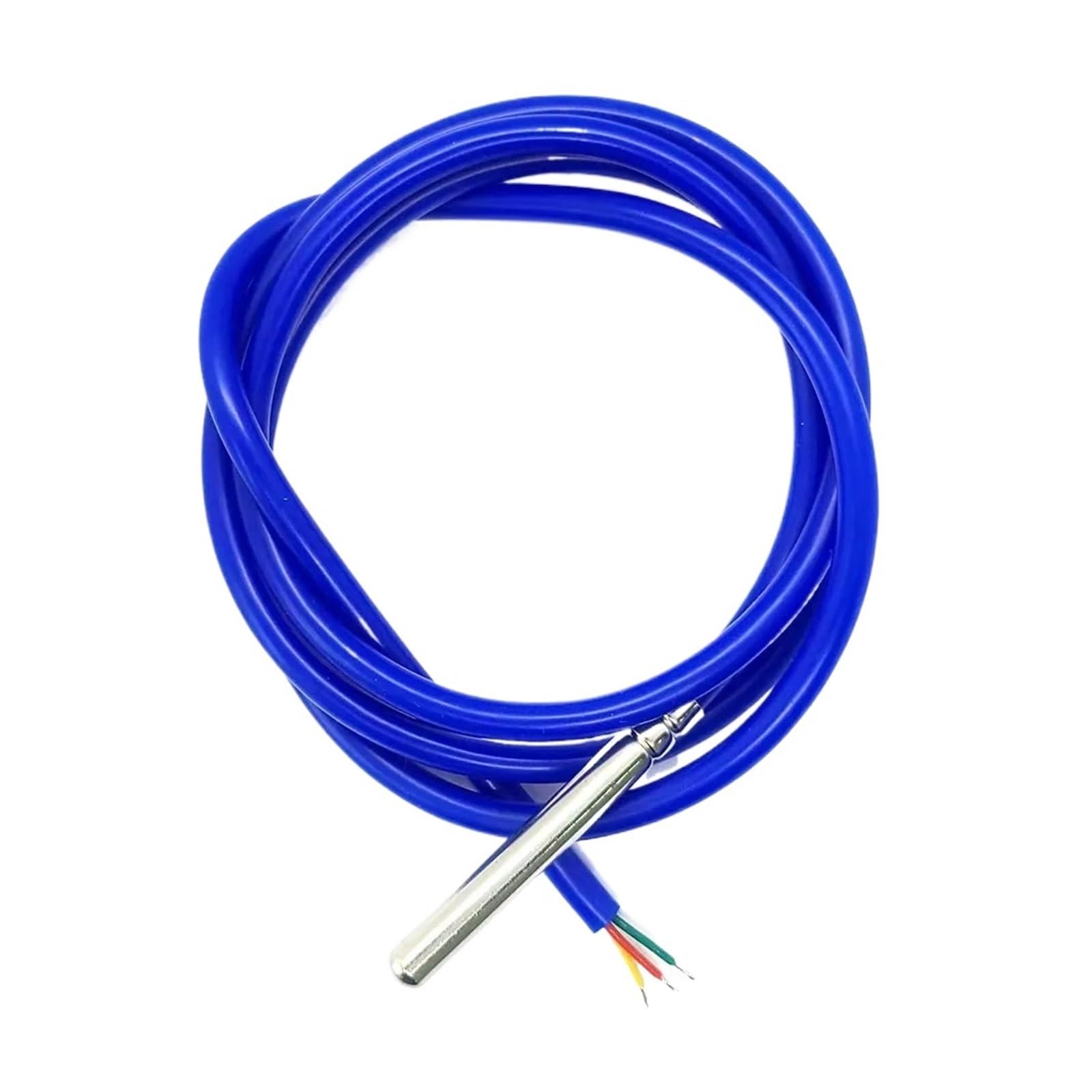 DS18B20 Sonda czujnika temperatury 304 długość 1 m stal nierdzewna 6 * 50 mm średnica zewnętrzna 5,0 mm wodoodporny pyłoszczelny kabel czujników PVC SL (niebieski SL, 5 szt.)