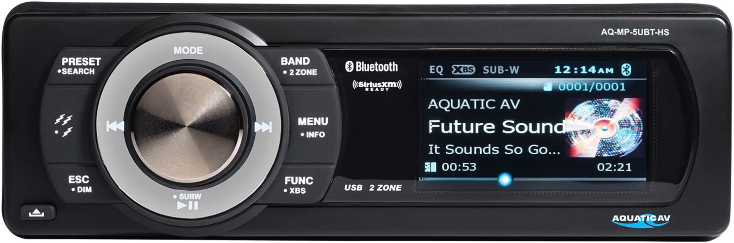 AQ-MP-5UBT-HS Factory Replacement AM/FM Bluetooth Radio – Satellite Ready – For Harley-Davidson Touring Models