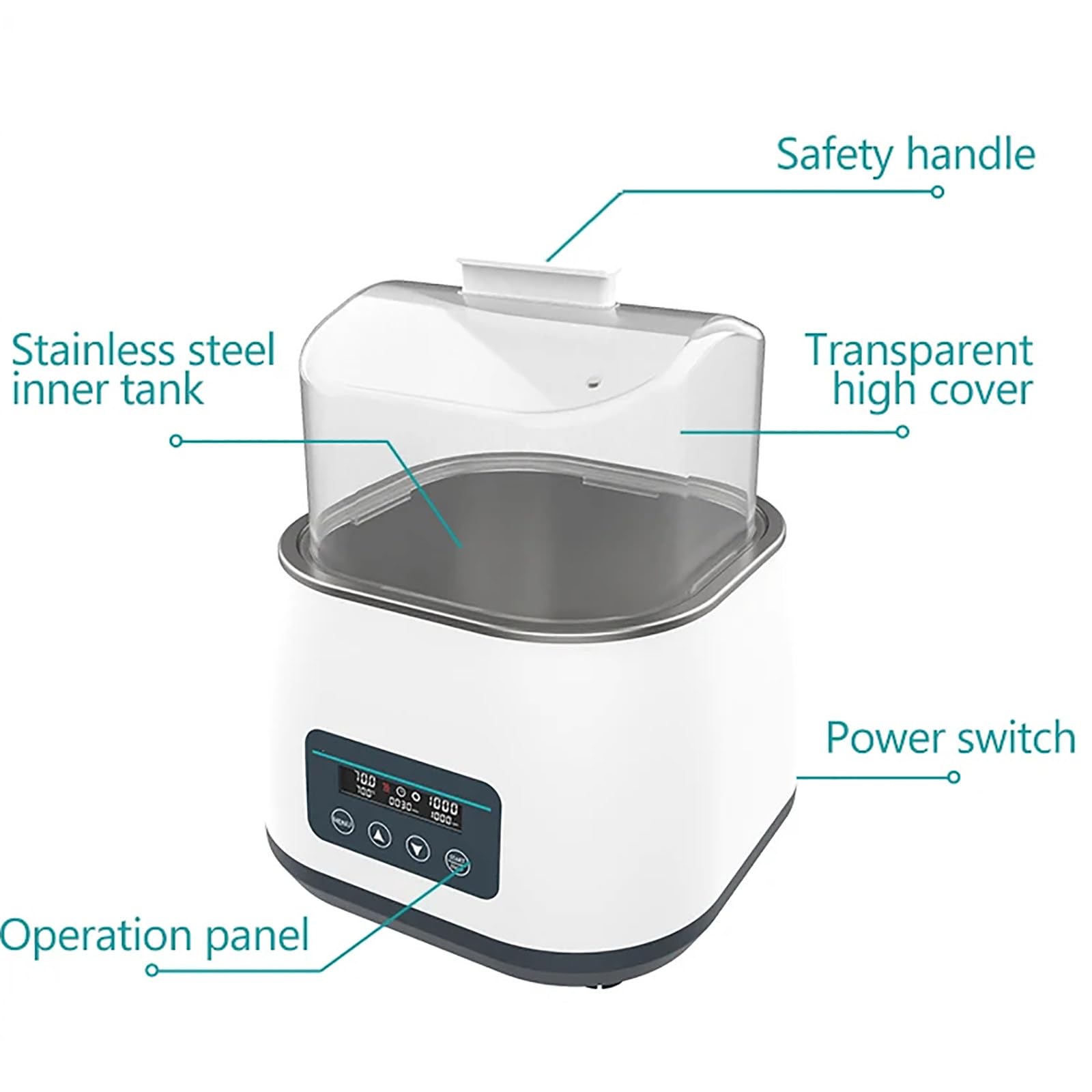 BañO MaríA De Laboratorio A Temperatura Constante - Anti-Quemado Seco, con Agitador MagnéTico 100-1200rpm, AgitacióN MagnéTica Doble, Temperatura/Tiempo Ajustable