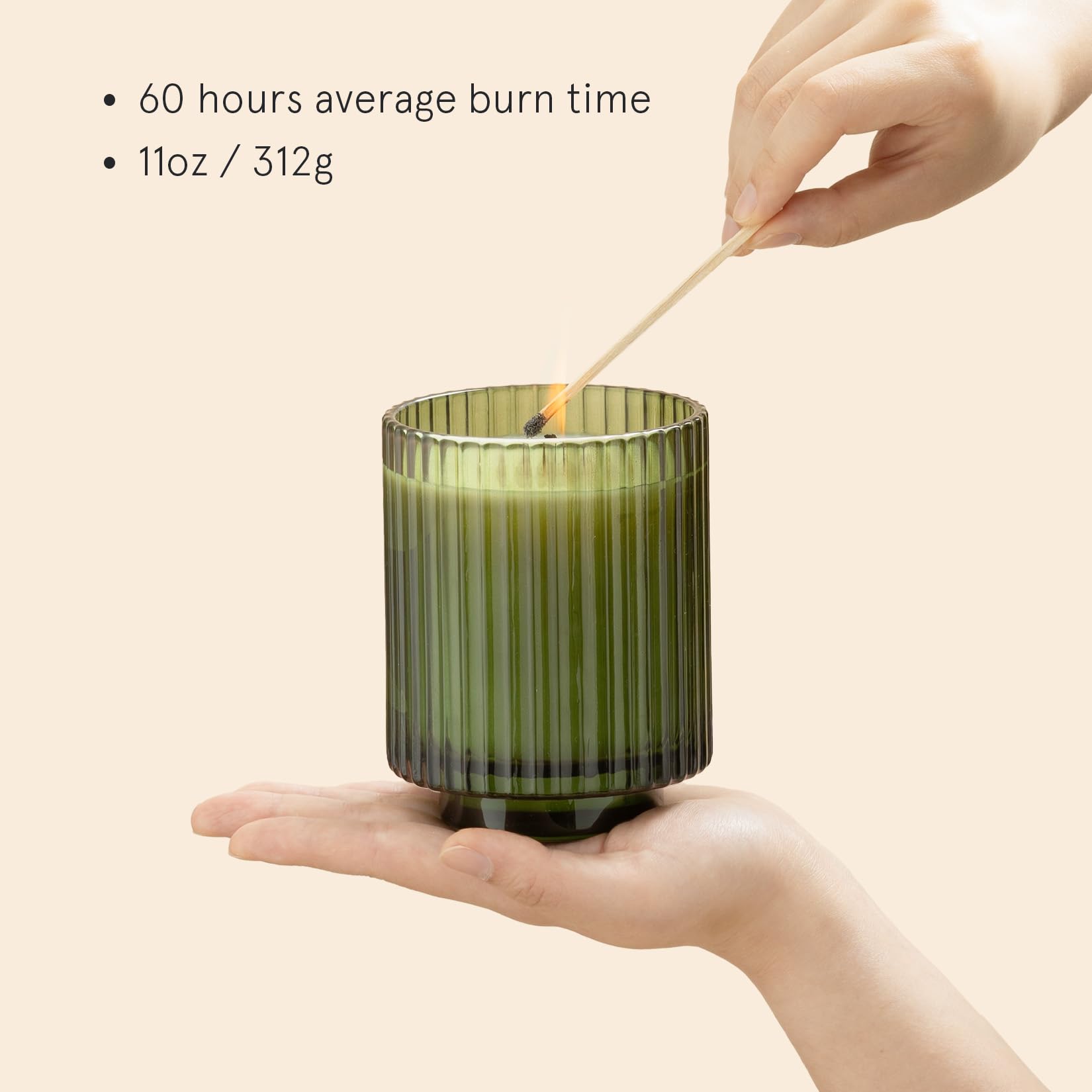 LA JOLIE MUSE Bougie parfumée à la mandarine matcha – Bougies de soja naturelles pour la maison – Cadeau pour homme et femme – Bougie en pot de luxe à combustion longue – 311,8 g