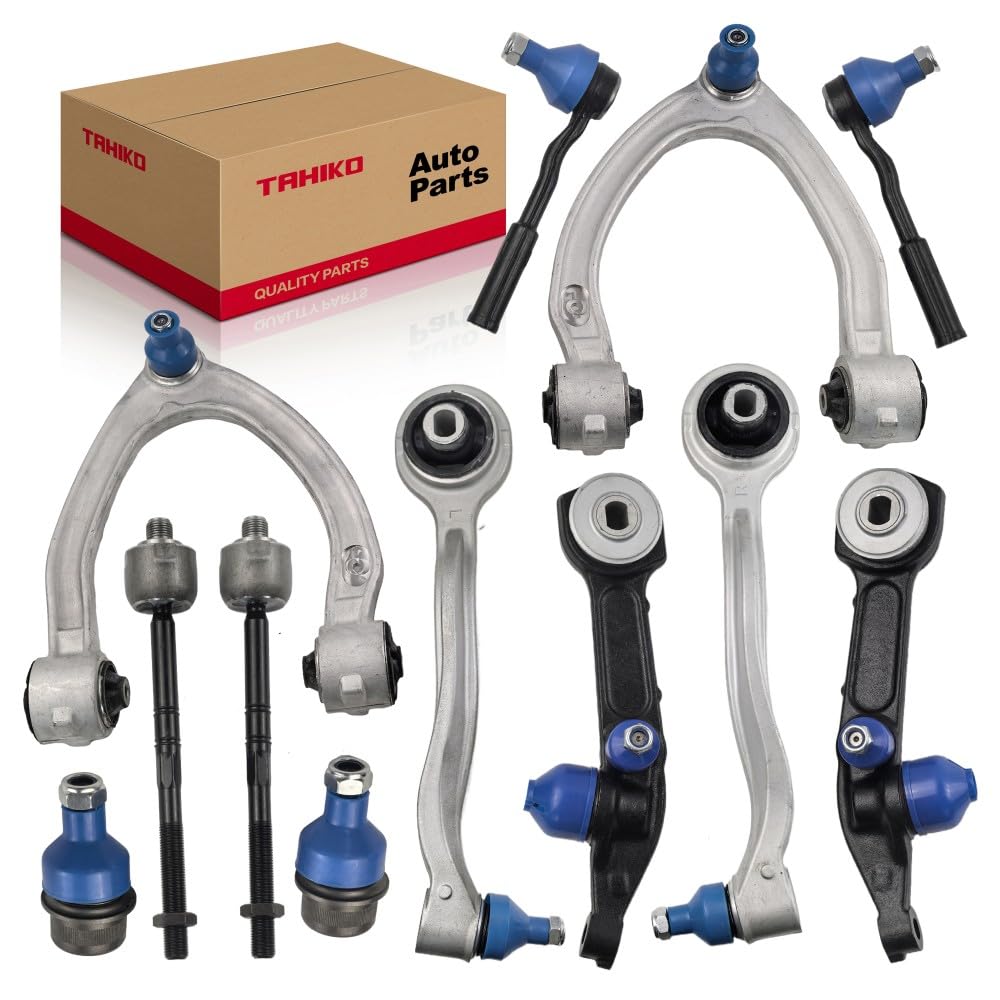 View 1 of 12PCS Front Suspension Kit Upper Lower Control Arms Ball Joints Inner Outer Tie Rod End Fit for 2000-2006 Mercedes-Benz S500 S350 S430 S55 AMG