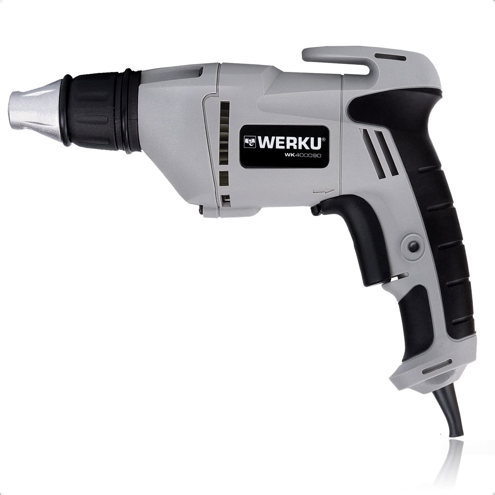 Werku WK400090, Atornillador Paneles-Placas Yeso, Calidad Profesional, Potencia 520 W, Portapuntas HEX-6, Incluye Correa Sujeción 2 Posiciones