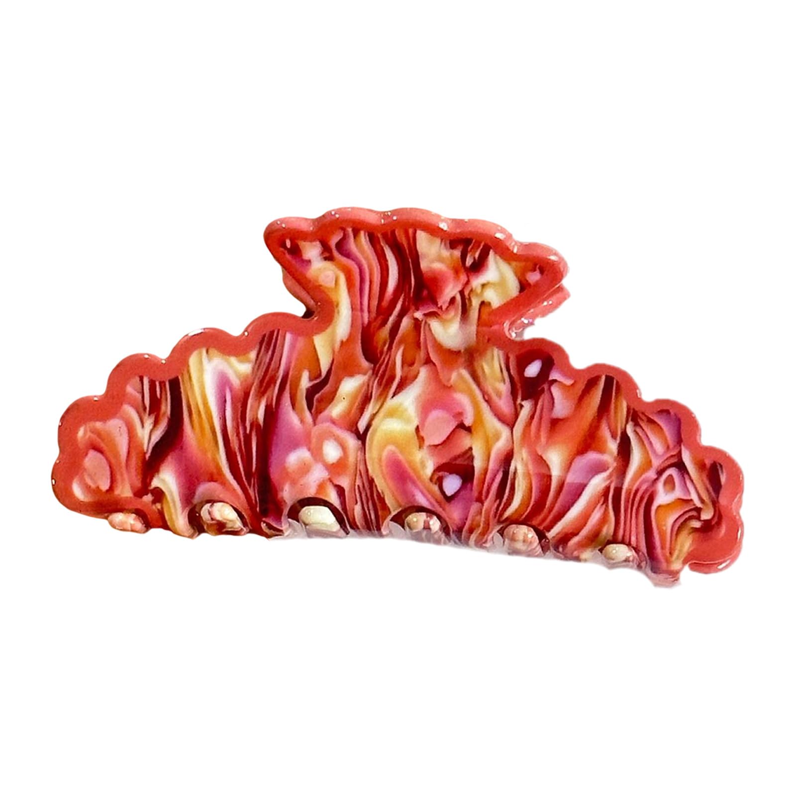 MICFENY Stylish Resin Hair Clip Marble Finish Ponytail Comfortable Hold For Women Girls