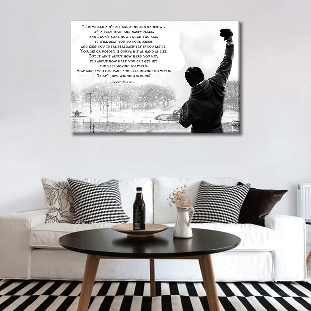 Toile Murale Citation Rocky Balboa – Décoration Motivation Salle De Sport, Bureau, Salon – 40x60 Cm, Sans Cadre - 8
