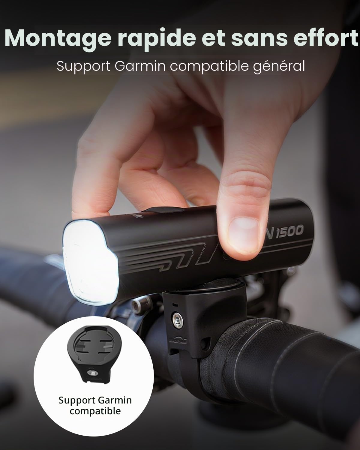 Magicshine RN1500 V2.0 Lampe de vélo Intelligente 1500 lumens, Rechargeable par USB-C IPX7, étanche, éclairage Avant de Cyclisme pour Route, vélo de Montagne Urbain, Conduite de Nuit