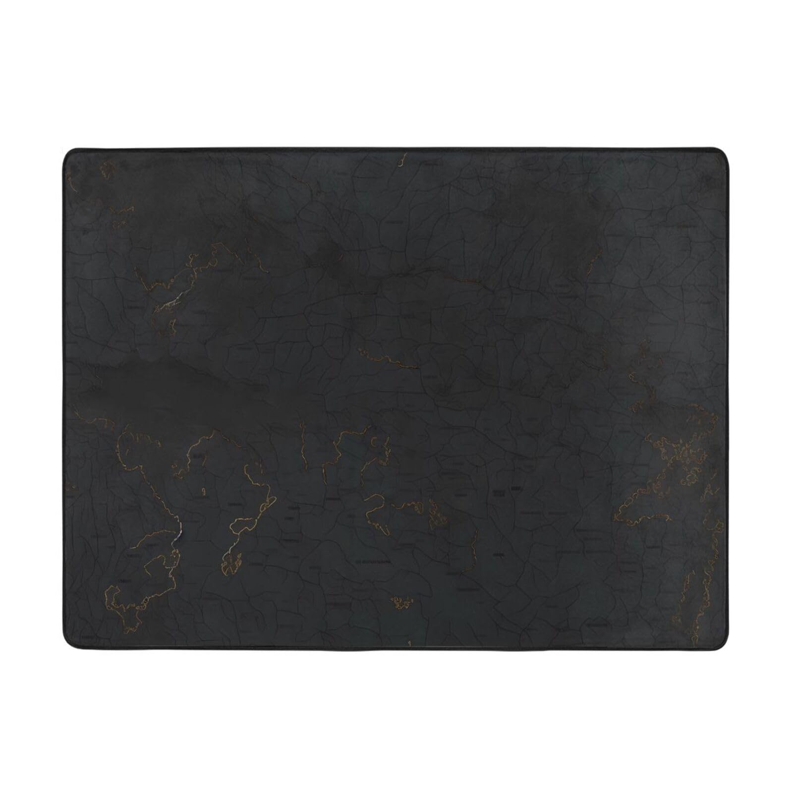 Tapis carte du monde noir 160x121cm en velours fin doux