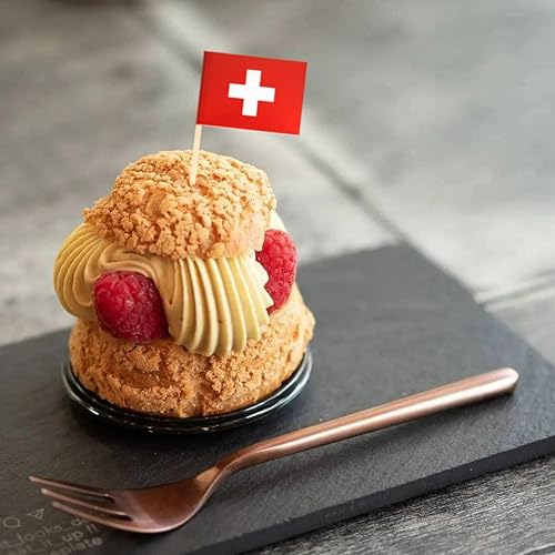 Miniatura 3 de Paquete de 100 banderas de palillos de dientes suizos, picas de cóctel, mini palitos para cupcakes, decoración de fiesta, celebración, cóctel,