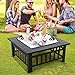 Yaheetech Feuerschale mit Funkenschutz, 3 in 1 Feuerstelle Feuerkorb mit Schürhaken, Fire Pit Feuerschalen für den Garten/Heizung/Terrasse/Cam... Schwarz