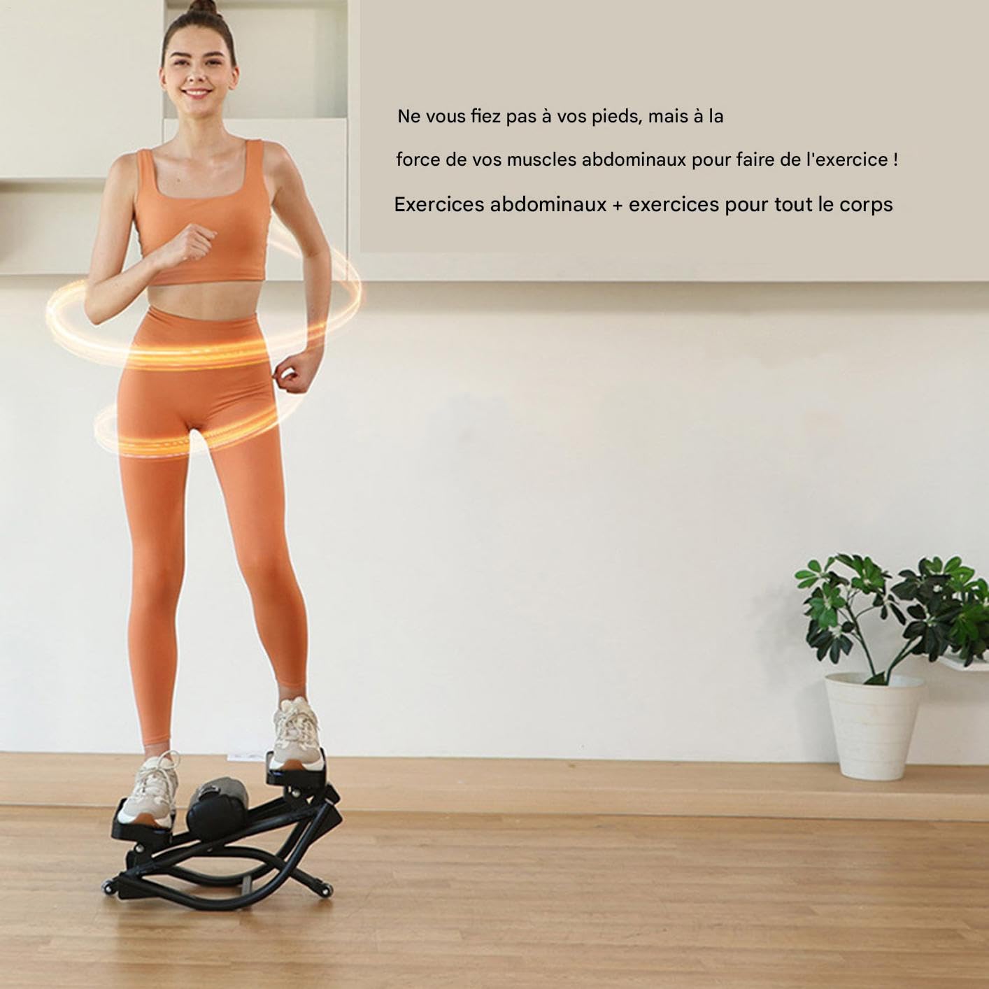 Rock Stepper Fitnessgerät, Muskeltraining, Beine, Bauchmuskeltraining | Fitness-Stepper mit seitlicher Wippe für Zuhause und Fitnessstudio, Arbeit der Beine, Bauchmuskeln