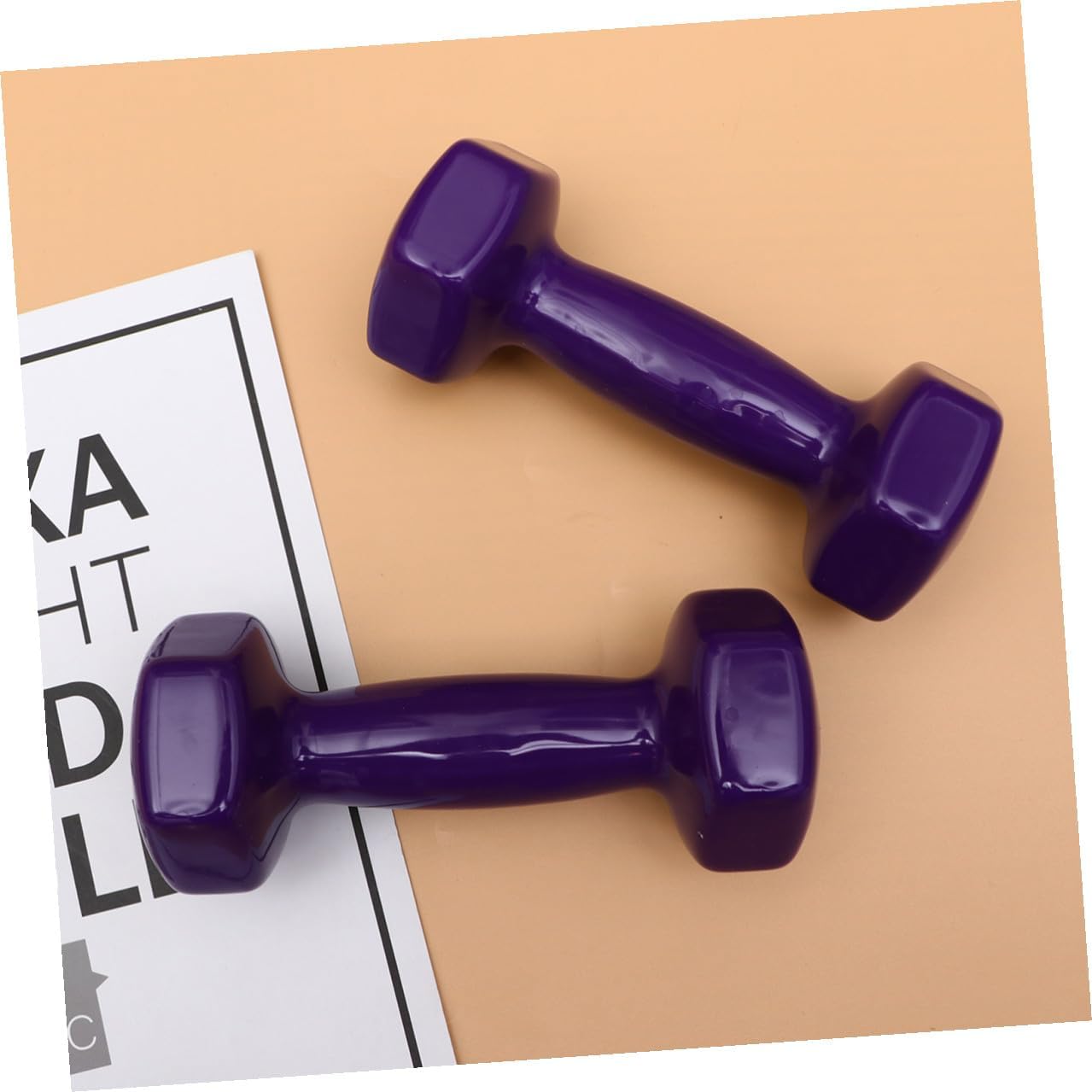 TOYANDONA Fitness Dumbbell Set 6kg Non-slip Plastic Coated Cast Metal Hand Weights for Men Women Home Gym Strength Training Exercise