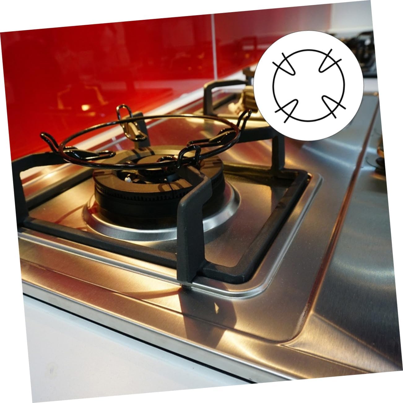 4pcs Gas Stove Wok Rack Non Slip Pot Ring for Gas Stove Countertop Pot Support Heat Distributing