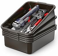 Vista 8 de Caja de 5 tinas de autobús comercial/bolsa de transporte, plástico negro con asas, lavabo 8 litros