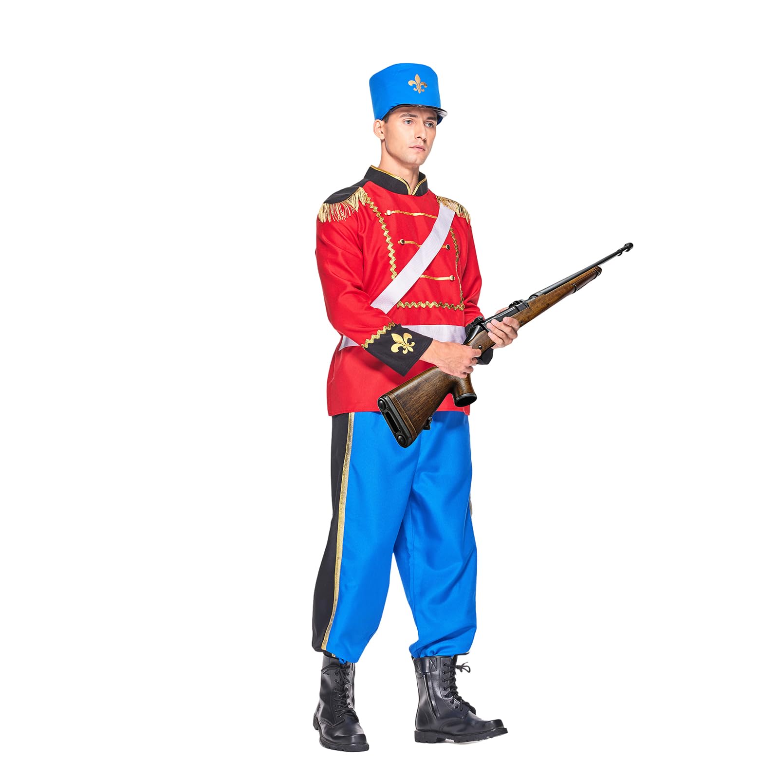 EraSpooky Mens Noelle Nutcracker Costume Adult Christmas Toy Soldier Fancy Dress Size M, Multicolored - Image 4