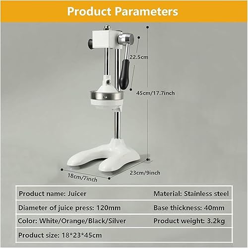 Miniatura 8 de Cast Iron Orange Juice Squeezer, Hand Press Citrus Juicer Extractor, Easy Juice Extraction for Commercial Use