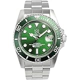 [HYAKUICHI 101] No.7 ヒャクイチ ダイバーズウォッチ 自動巻き(手巻付き) オートマチック ハック機能あり ねじ込み式リューズ 機械式 日付表示 200m防水 逆回転防止ベゼル 腕時計 グリーン メンズ