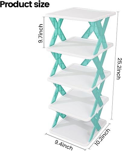 Miniatura 2 de Zapatero de 5 niveles, pequeño soporte vertical para zapatos, para entrada, esquina, armario, armario de almacenamiento que ahorra espacio, torre de