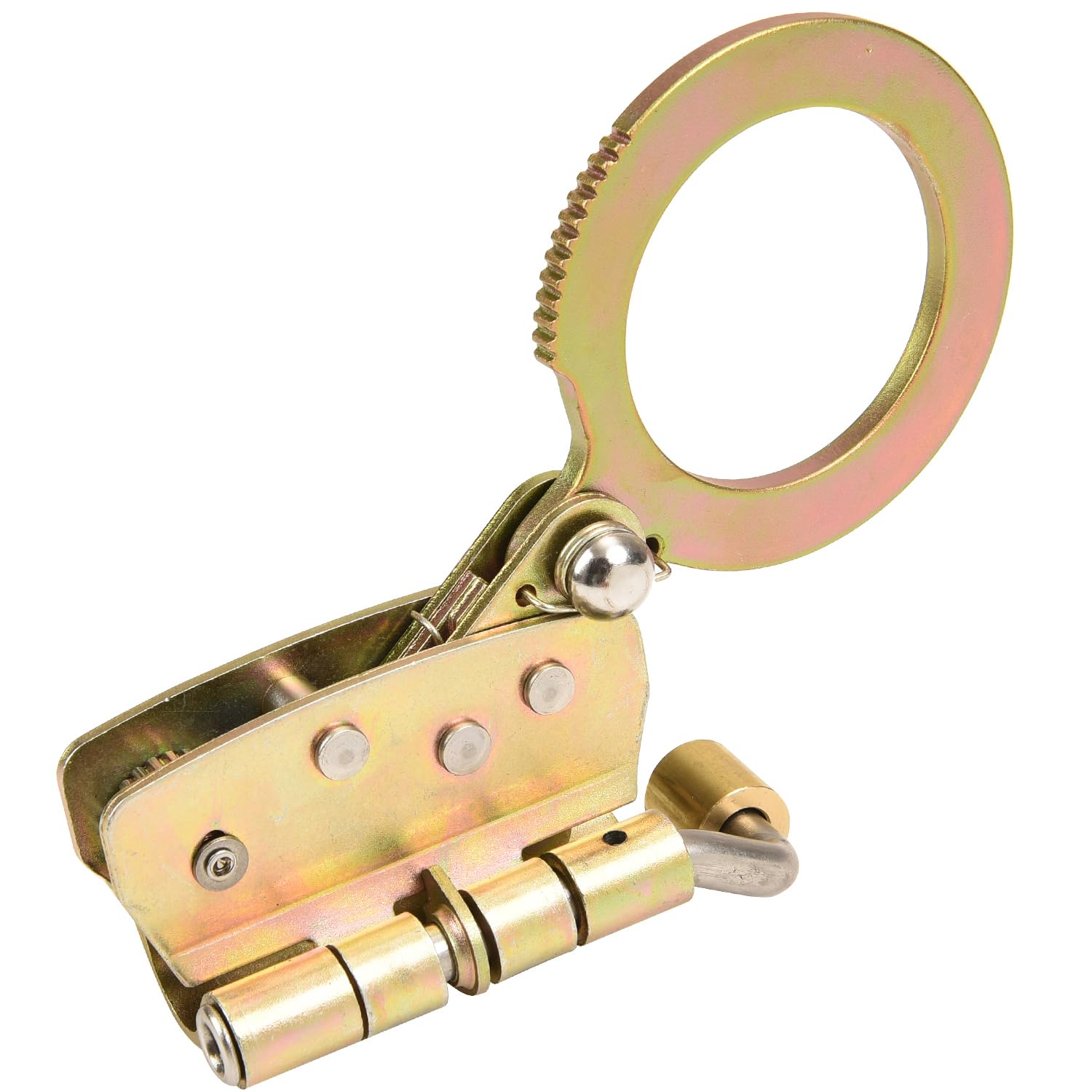 Fall Protection Rope Grab with 2.25 inch Connecting Eye Auto-Trail Double Locking Fall Arrester Used with 5/8” Lifeline Rope for Construction, Climbing ANSI/OSHA Compliant