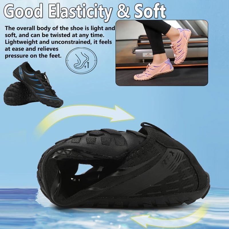 Unisex Zapatos Descalzos Hombre Mujer Zapatos de Agua Hombres Mujeres Barefoot Zapatillas Outdoor Secado Rápido Surf Calzado para Yoga Playa Transpirable Ligero y Antideslizante 37-46EU