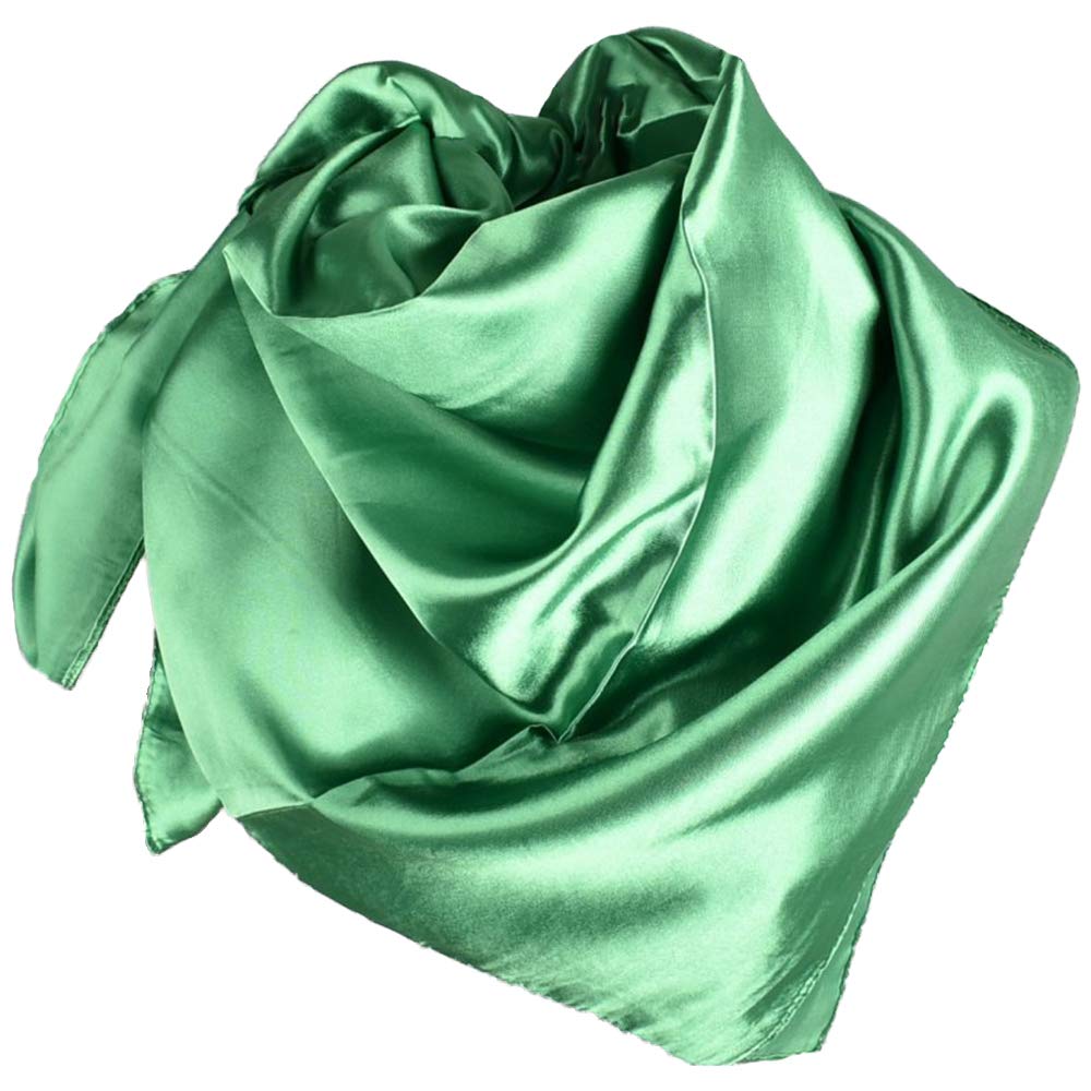 Yofasen Women's Green Muslim Scarf Hijab - Solid Color Satin Muslim Islamic Full Cover Soft Hijab Long Scarf Wrap Scarves,